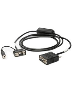 Zebra RS-232 Cable 9-Pin Female Straight Host Connector with Trigger Jack and Beeper, 6ft. Straight Cable