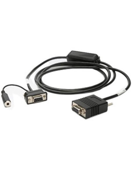 Zebra RS-232 Cable 9-Pin Female Straight Host Connector with Trigger Jack and Beeper, 6ft. Straight Cable
