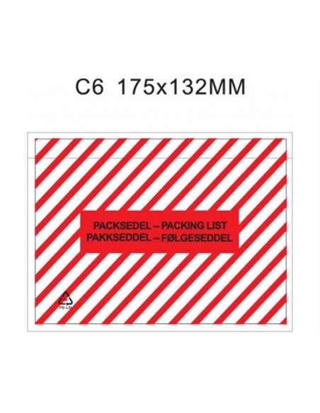 PHF Packsedel kuvert C6, "PACKSEDEL randig" PHF Packsedel kuvert C6, "PACKSEDEL randig"